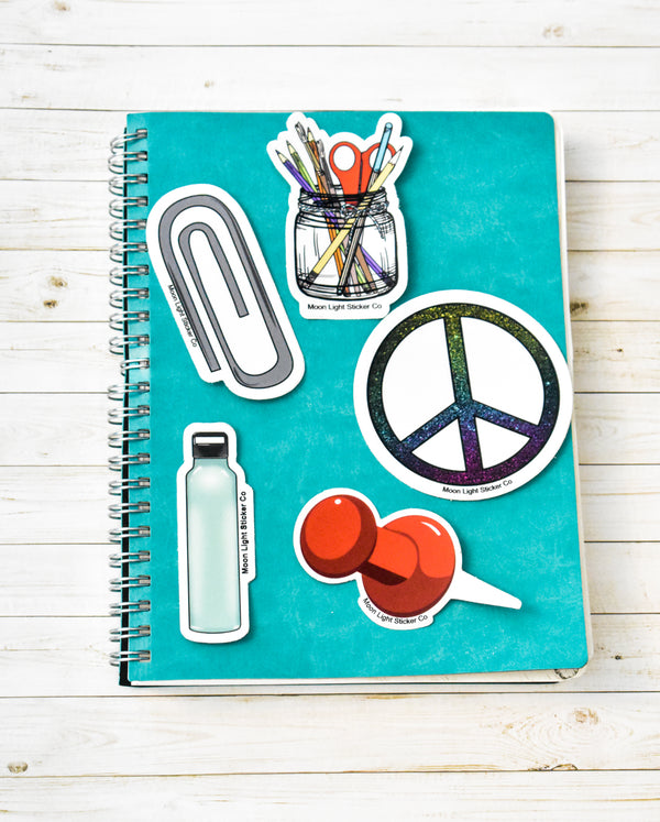 Make journaling fun by decorating your notebook with durable vinyl eco-friendly stickers