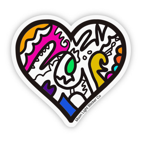 Doodle Heart Multi - Moon Light Sticker Co.