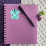 Hawaiian Shirt- Blue Sticker - Moon Light Sticker Co.