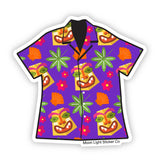 Hawaiian Shirt- Purple Sticker - Moon Light Sticker Co.