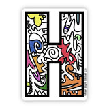 Letter H Sticker - Moon Light Sticker Co.