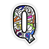 Letter Q Sticker - Moon Light Sticker Co.