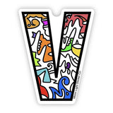 Letter V Sticker - Moon Light Sticker Co.
