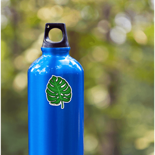 Holographic Monstera Sticker for Water Bottle, Monstera Bumper