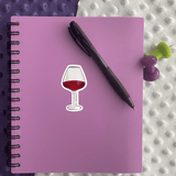 Red Wine Glass Sticker - Moon Light Sticker Co.