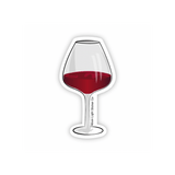 Red Wine Glass Sticker - Moon Light Sticker Co.