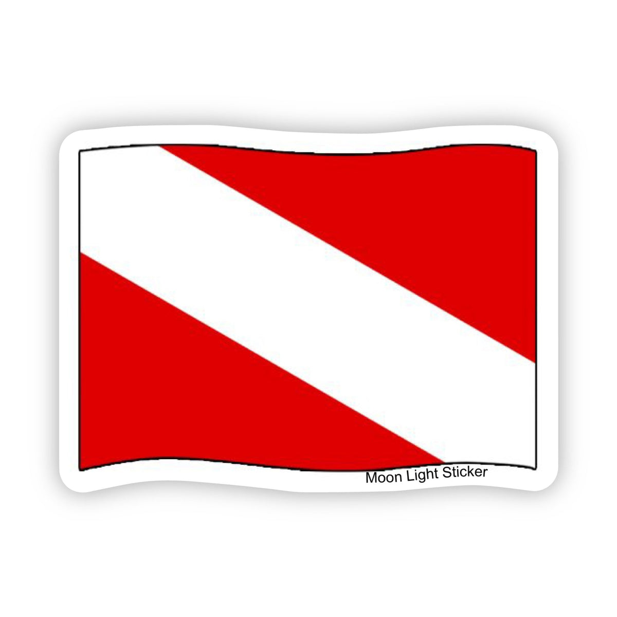 Diver Down Flag Decal Sticker - 2 Pack, Reflective, 3 Inches - Waterproof Vinyl For Car, Boat, Laptop