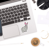 Gray Rabbit Sticker - Moon Light Sticker Co.