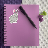 Gray Rabbit Sticker - Moon Light Sticker Co.