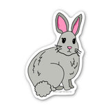 Gray Rabbit Sticker - Moon Light Sticker Co.