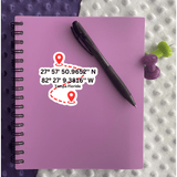 Tampa Coordinates Sticker - Moon Light Sticker Co.