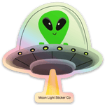 Alien Sticker- Holographic - Moon Light Sticker Co.