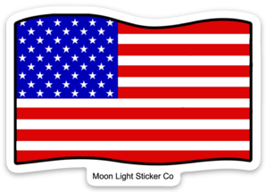 American Flag Sticker - Moon Light Sticker Co.