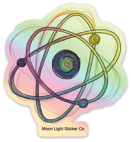 Atom Sticker- Holographic - Moon Light Sticker Co.