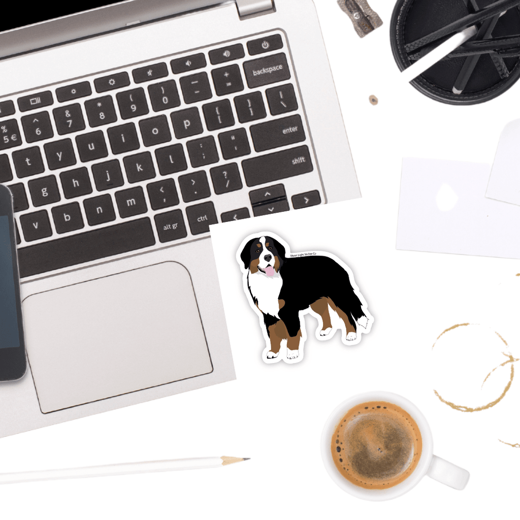 INDIGOS UG Adesivo Auto 'I Love My Bernese Mountain Dog' – Ritagliato, Rosso, 149x71 Mm – Per Paraurti, Finestre, Laptop – UV Resistente