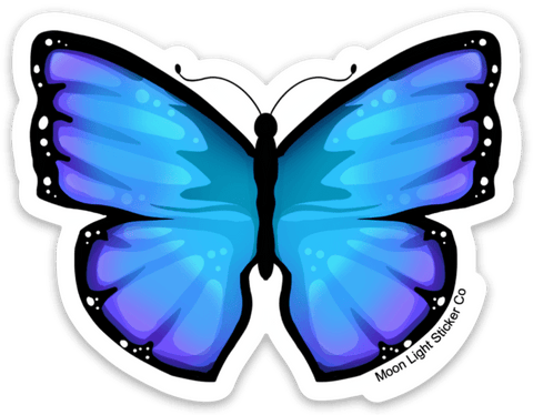 Blue Butterfly Sticker - Moon Light Sticker Co.