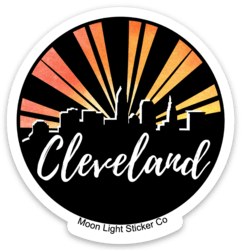 Cleveland Sticker Orange - Moon Light Sticker Co.