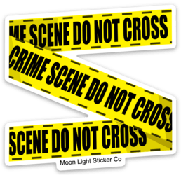 Crime Tape Sticker - Moon Light Sticker Co.