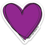 Doodle Heart Purple - Moon Light Sticker Co.