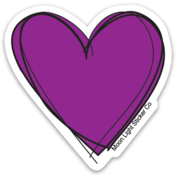 Doodle Heart Purple - Moon Light Sticker Co.