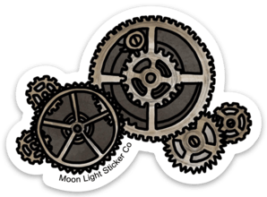 Gears Sticker - Moon Light Sticker Co.