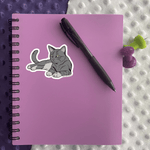 Grey Tabby Cat Sticker - Moon Light Sticker Co.