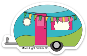 Happy Camper Sticker - Moon Light Sticker Co.