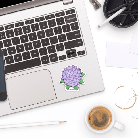 Hydrangea Blue Flower Vinyl Stickers - 5-Pack Waterproof Decals For Car, Laptop, IPad