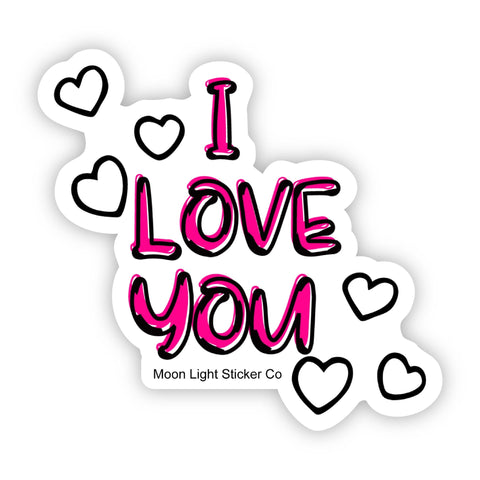 I Love You Sticker - Moon Light Sticker Co.