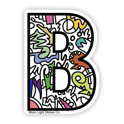 Letter B Sticker – Moon Light Sticker Co.