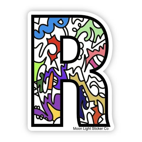 Letteris Small R Sticker Letter R Sticker – Moon Light Sticker Co.