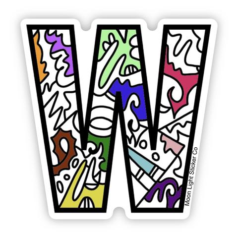 W Letter Sticker Letter W Sticker – Moon Light Sticker Co.