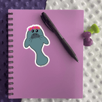 Manatee with Flower Crown - Moon Light Sticker Co.