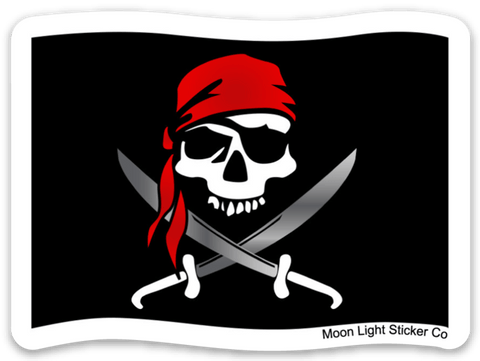 Pirate Flag Sticker - Moon Light Sticker Co.