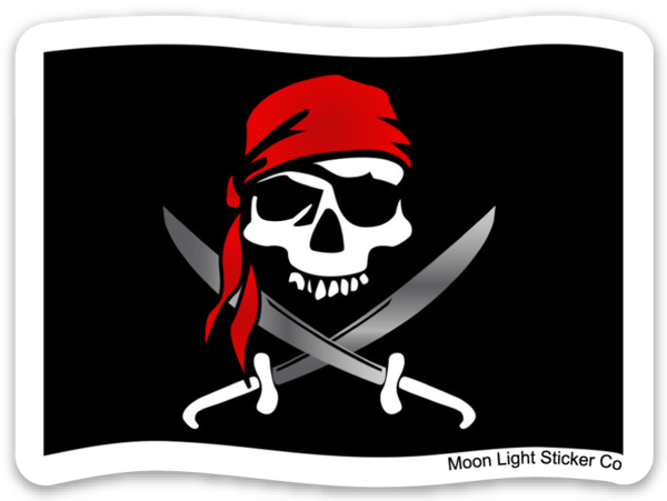 Pirate Flag Sticker – Moon Light Sticker Co.