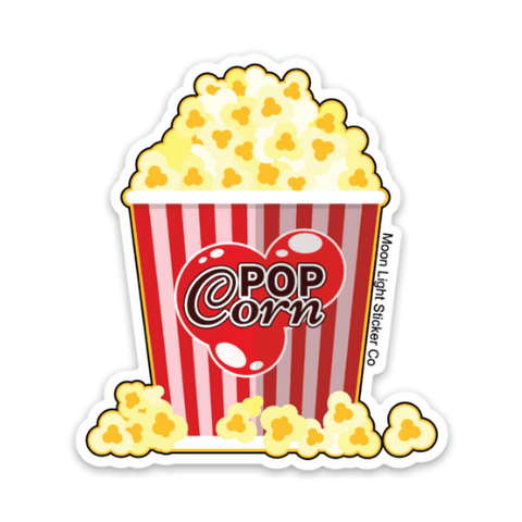 Popcorn Sticker - Moon Light Sticker Co.