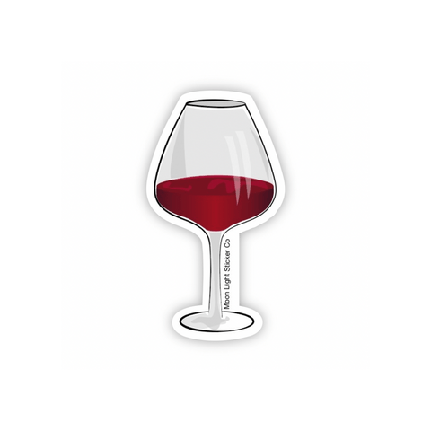 Red Wine Glass Sticker - Moon Light Sticker Co.