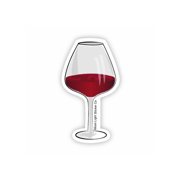 Red Wine Glass Sticker  Moon Light Sticker Co.