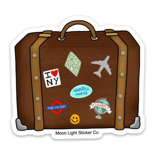Suitcase stickers. Old retro luggage with travel badges vintage antique  package vector picture Stock Vector Image & Art - Alamy