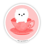 Tea Pup Sticker - Moon Light Sticker Co.
