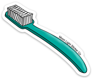 Toothbrush Sticker - Moon Light Sticker Co.